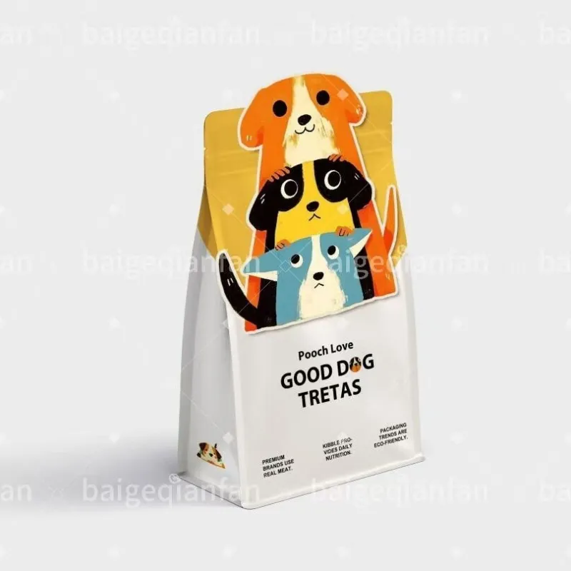 Bossa de cremallera de plàstic estampada personalitzada amb fons pla Bossa d'aliments per a gossos Bossa d'aliments per a mascotes