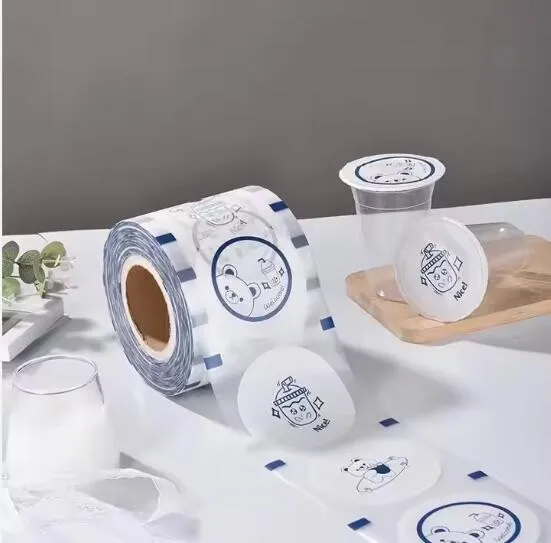 Pel·lícula d'embalatge de tasses de cafè de bombolles d'un sol ús personalitzades Pel·lícula de segellat de tasses de gel Rotlle de film de segellat de tasses de PP de plàstic
