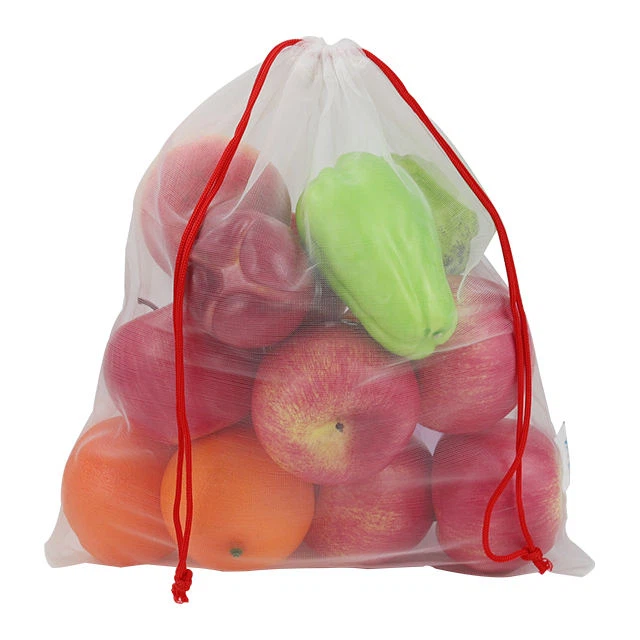 Bosses de xarxa ecològiques amb cordó per a fruites i verdures